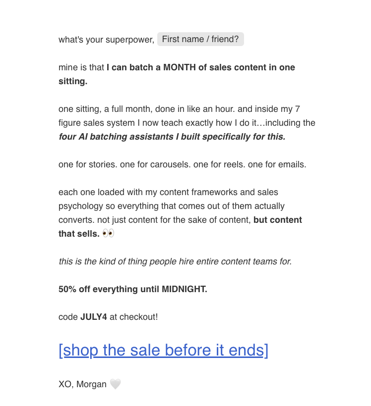 batch a MONTH of sales content in one sitting
