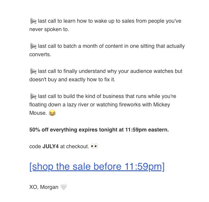 last call - ends 11:59pm